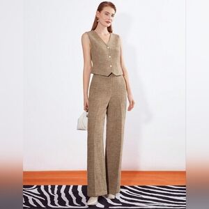 MOTF Tweed Vest & Suit Pants Set Large